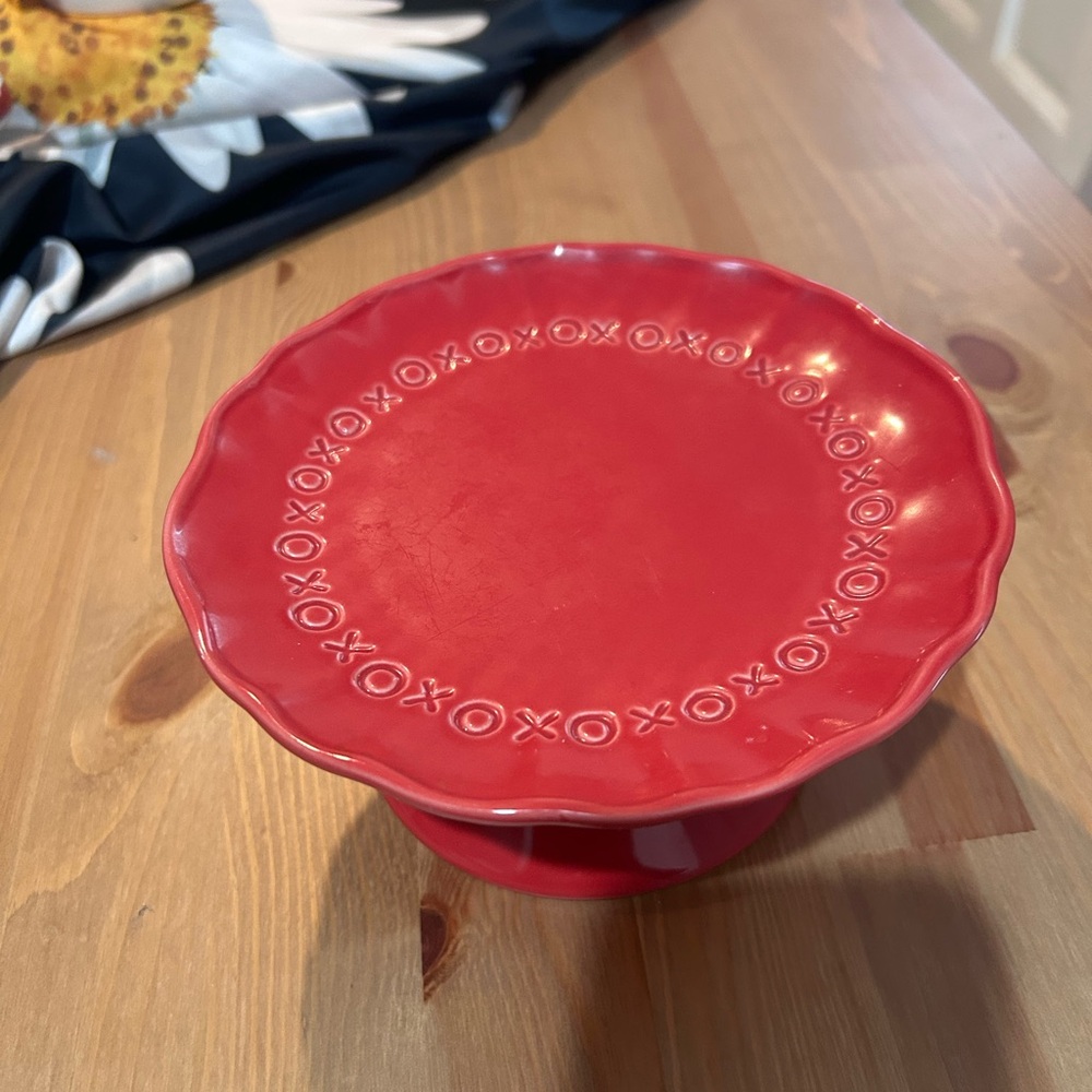Pottery Barn Red Cupcake Stand